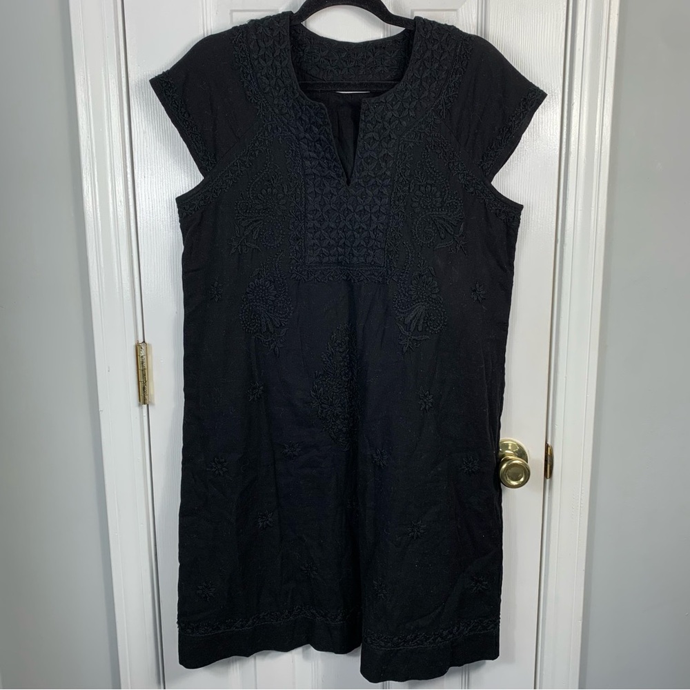 ROLLER RABBIT Faith Embroidered Black Dress Size Medium